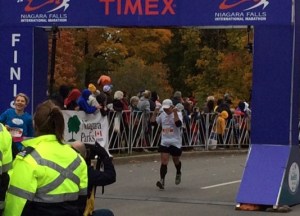 Finish line, Niagara Falls International Marathon, October 26, 2014